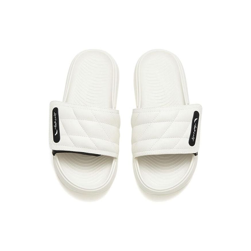 Anta Breathable Lightweight Soft Sole Silent Slide Sandals Women Footwear Black White 922326992-2