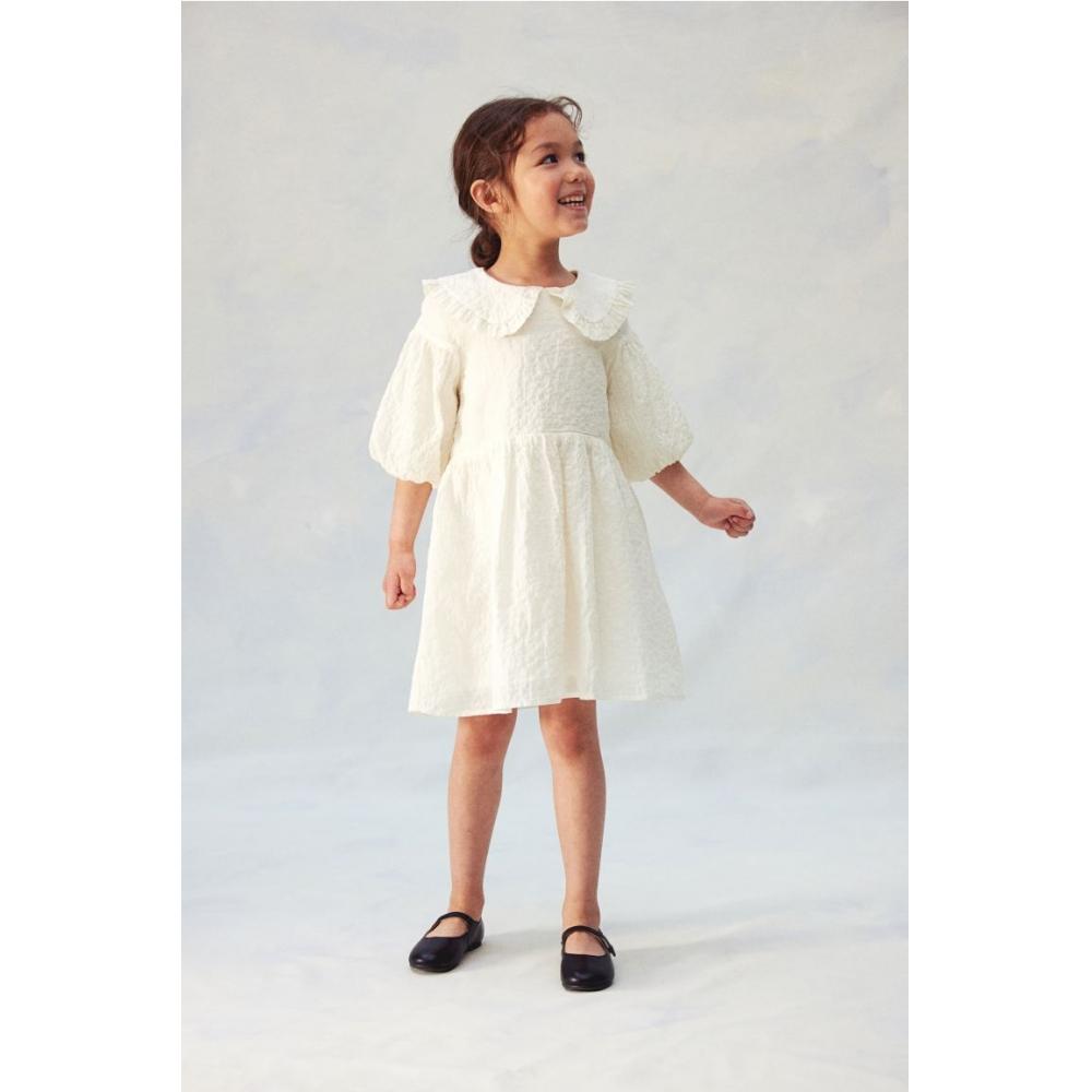 

H M Cotton seersucker dress cream