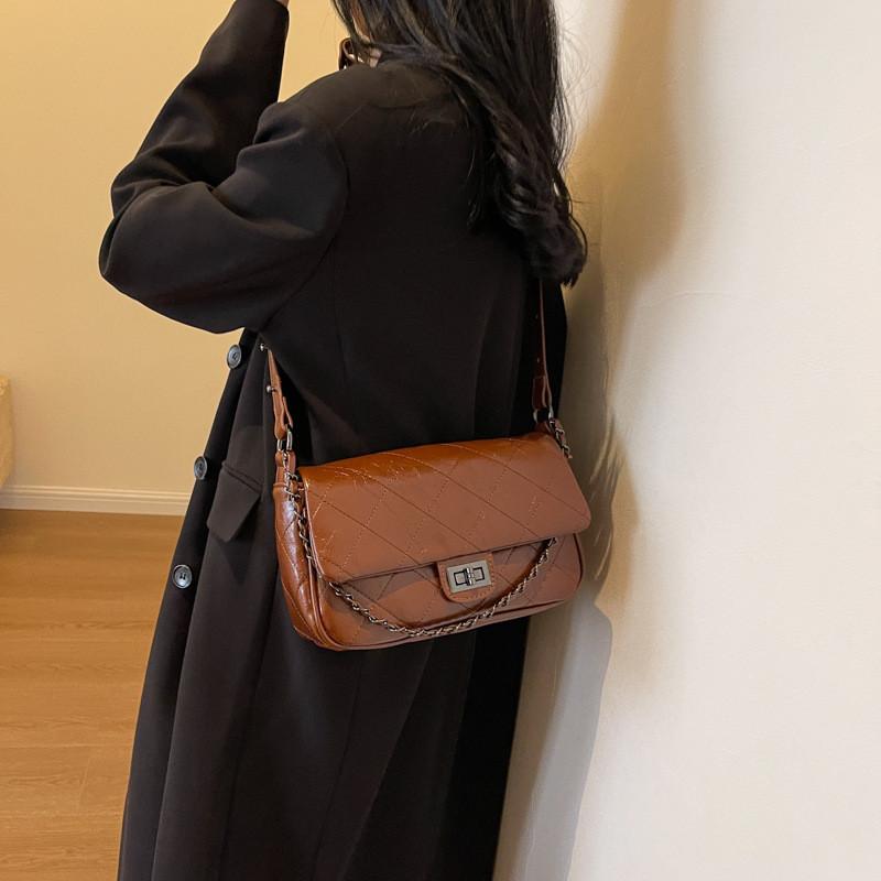IELGY Fashion Trend All-Match Diamond Chain Bag Exquisite One-Shoulder Messenger Underarm Bag