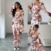 New TikTok Hot-selling European and American Style Printing High-end Fashion Long-sleeved Jumpsuit