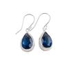 London Blue Topaz Gemstone 925 Sterling Silver Handmade Jewelry Earrings 1.40" EE-9-7