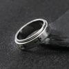 Rotatable Metal Cross Ring For Men Women Silver Color Stainless Steel Ring Punk Gothic Simple Accessories Christian Jewelry Gift