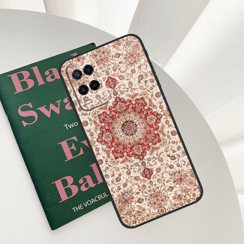 Persian Carpet Floral Pattern Case For Oppo A96 A76 A16 A15 A17 A52 A72 A54S A57S A58 A78 A98 A57 A77 A54 A74 A94 Cover
