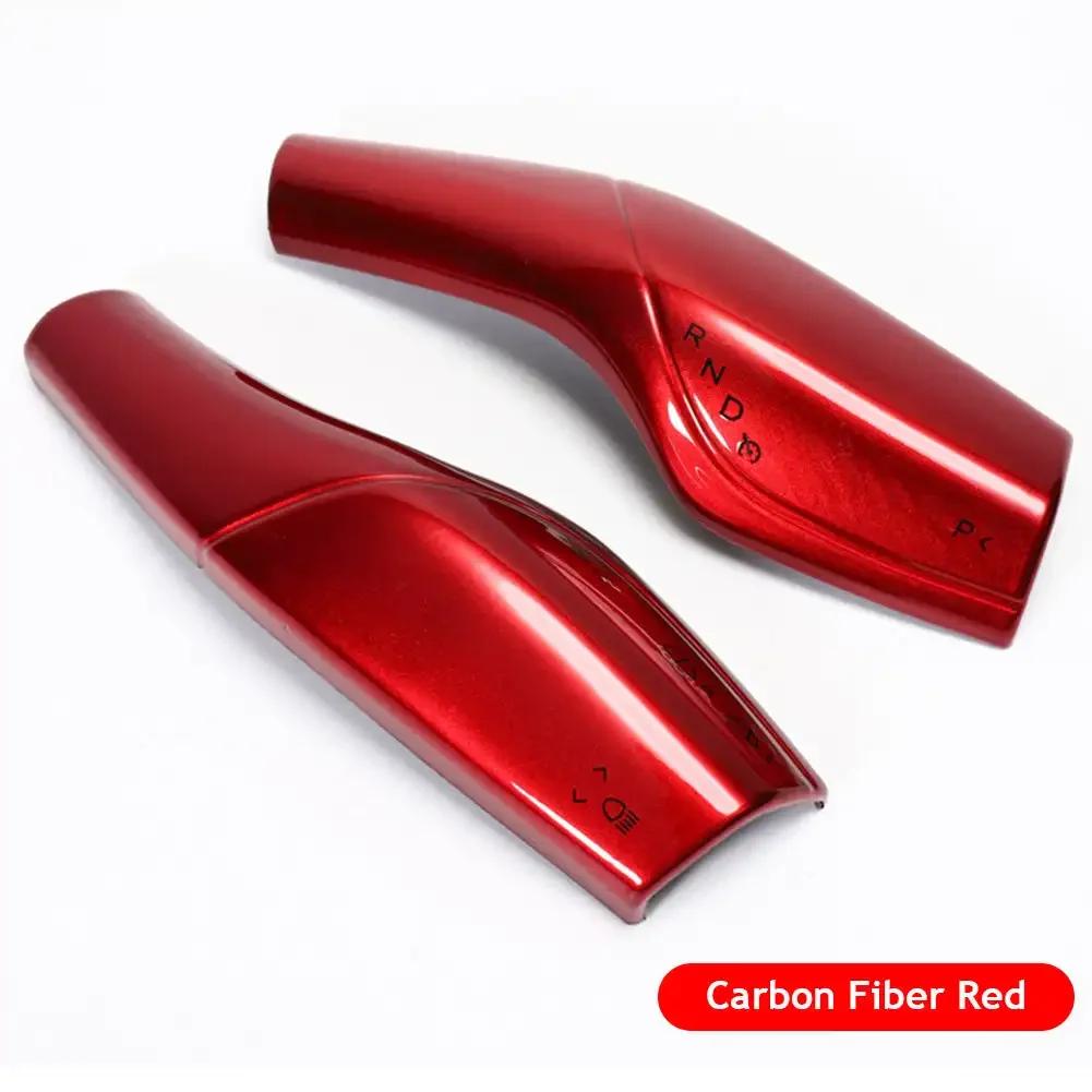 1Pair Car Gear Shift Cover Steering Lever Handle Protection Shifter Shell Shift Knob Cover Accessories For Tesla Model 3 Y