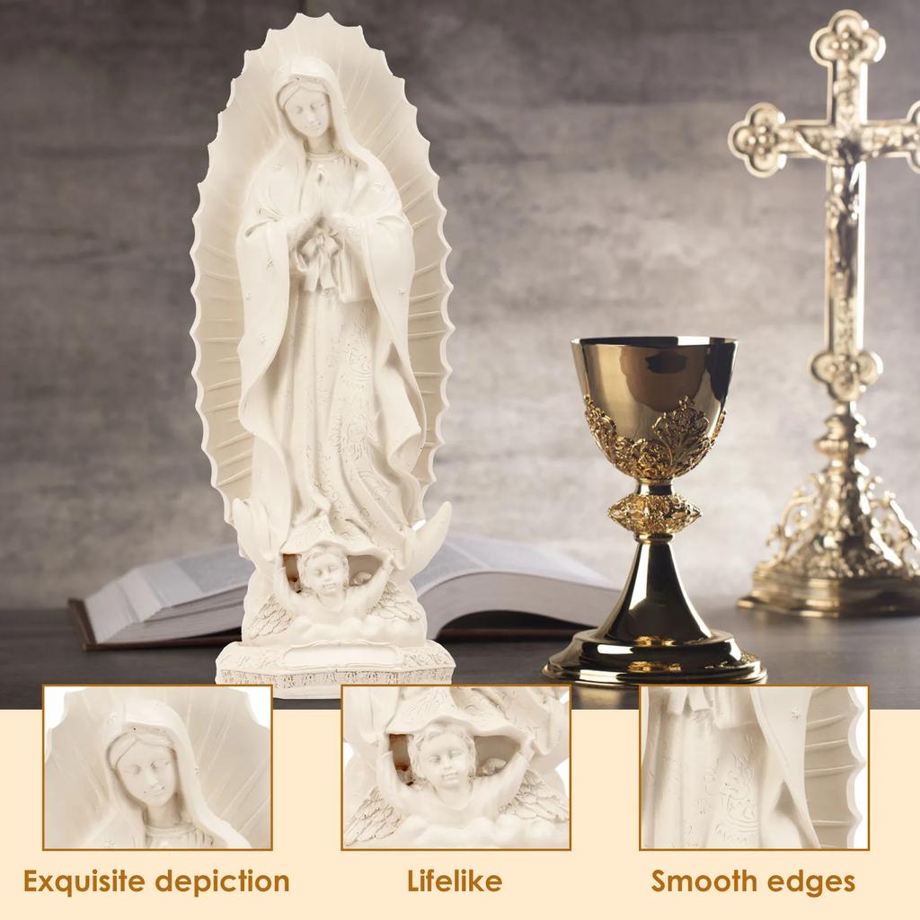Nostra Signora Statua Religiosa Statuetta Vergine Maria Scultura in Resina Arte Religiosa per Arredamento Casa/Regalo Cattolico, Statua Madre Maria