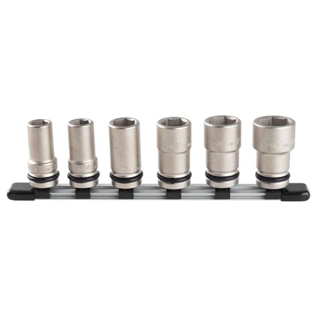 TONE Impact Long Socket Set Includes 6 Sockets (with Holder), HNV406L, 12.7mm (1/2") Drive,