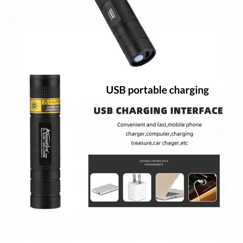 365Nm Mini Uv Led Blacklight Flashlight Usb Rechargeable Nail Lamp Pet Stain Leakage Marker Ore Money Scorpion Detection Lights
