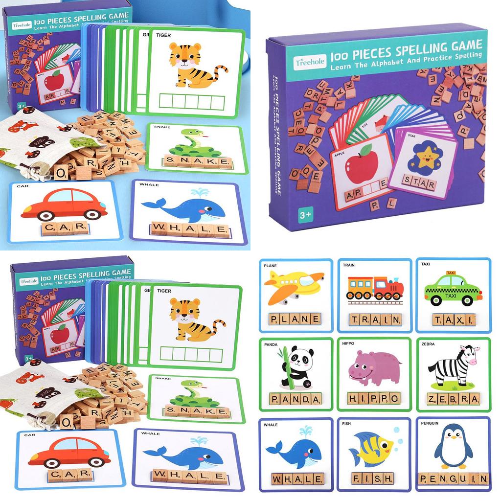 Wooden Alphabet Puzzle Toy For Kids Educational Learning Word Matching Kit