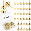 30 Sets of Thumb Tacks for Wall, Magnetic Push P, Gold Thumbtacks, Cute Flat Tacks for Cork Board, Magnetic P for Bulletin Board, Gold Flat Push P