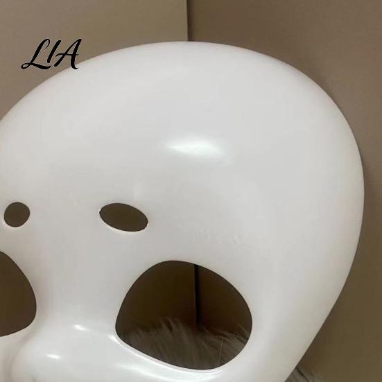 Blank Mask Base DIY Animal for Fursuit, 3D Cosplay White Plastic Head Mask, Furry Therian Halloween Costume Parties