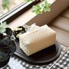 Portable Rattan Pattern Tissue Box Waterproof Leather Paper Storage Box Living Room Bedroom Car Large Capacity Tissue Box