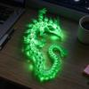 Movable Joint Dragon for Fantasy Lovers 3D Printed Glow in the Dark Fidget Toy, Articulated Stress Relief Desktop Ornament Kids and Adults,