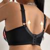 Women Vibrant Floral Print Lace Patchwork Underwire Lift Support Plus Size Everyday Bra