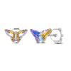 Original 925 Sterling Silver Stud Earrings Moonstone Heart Crystal Butterfly Gold Bowknot Earrings For Women Exquisite Jewelry