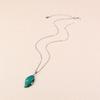 Malachite Leaf Natural Blessing Amulet Power Stone Pendant for Women [Koai]