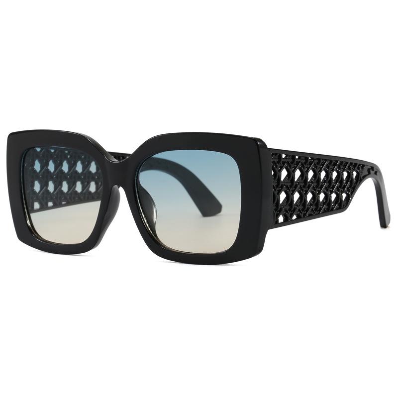 Women's Retro European American Square Sunglasses with Large Printed Frame