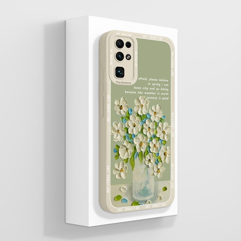 

Case For Honor 30 Pro Plus Cute Candy Painted Phone Cover For Honor 30 Lite Full Protection Liquid Silicone Soft Back Covers Honor 30