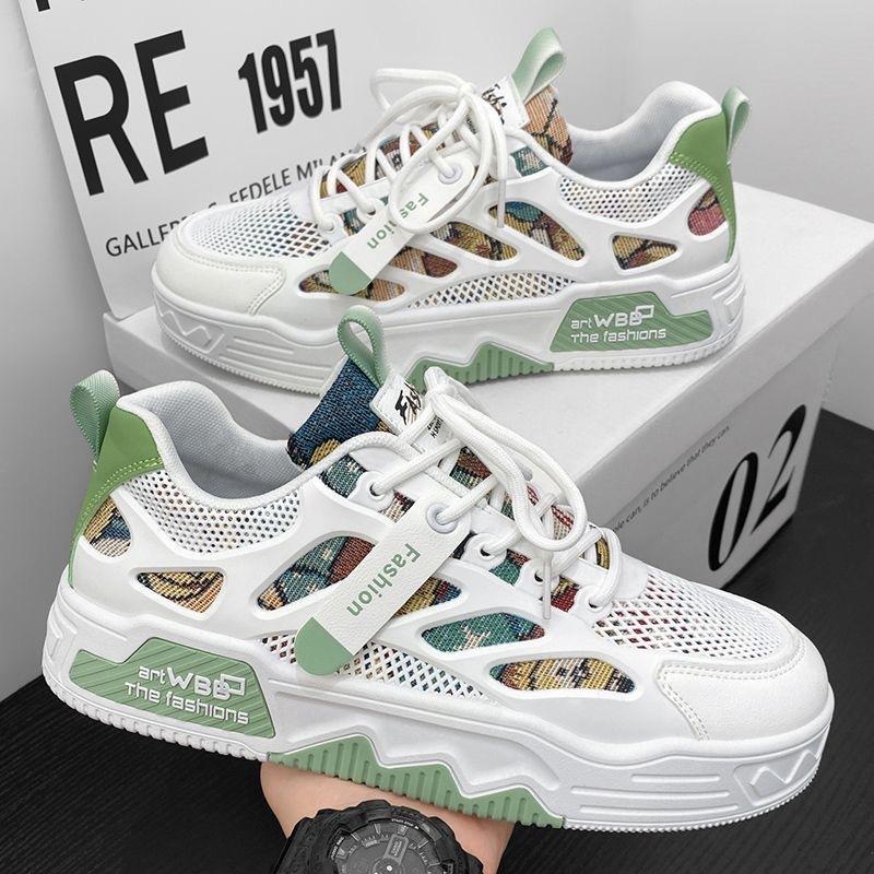 Summer New Trend Men Casual Flat Shoes Breathable Soft Soled Men Sneakers Tennis Leather Jogging Sport Shoes Versatile Masculino