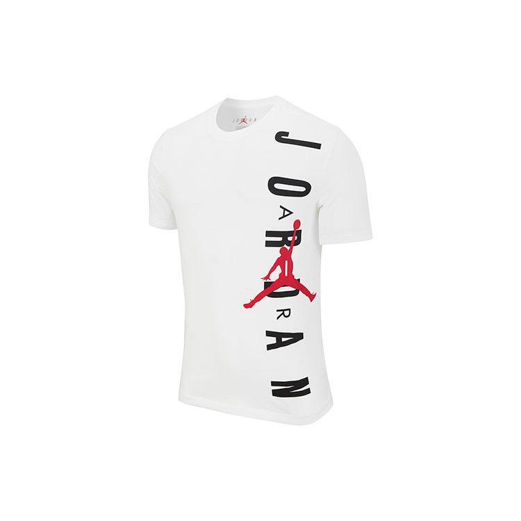 Jordan T Shirts Men's White Crew Neck Moderate Straight Fit DA9785-100