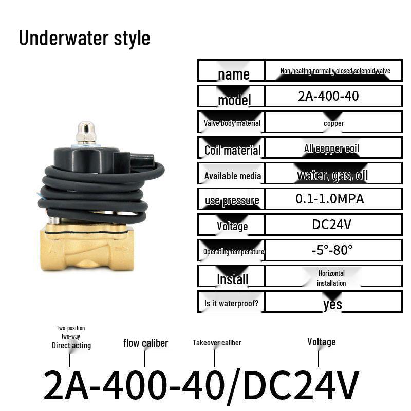 Elektryczny zawór elektromagnetyczny - 1 cal, 4 punkty, normalnie zamknięty, 12V/24V/220V Sterowanie wodą i odpływem