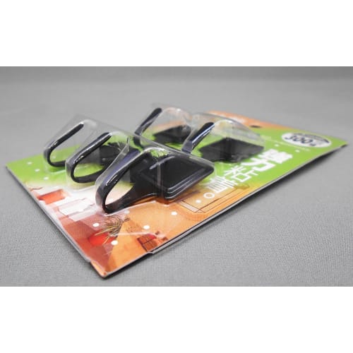 Waki Sangyo Square Adhesive Hooks, 300g Load Limit, Wall Mount, Mini, Slim, Pack of 5, Black, KYH-306