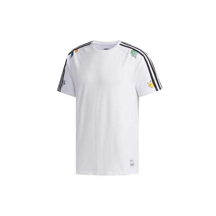 adidas neo x POKMON Crossover Series Pikachu Printing Short Sleeve White Men s FM0320 S