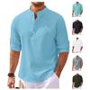 European and American TK Men's Long-sleeved Polo Shirt Summer Casual Breathable Button-up Collar Plaid Polo Shirt