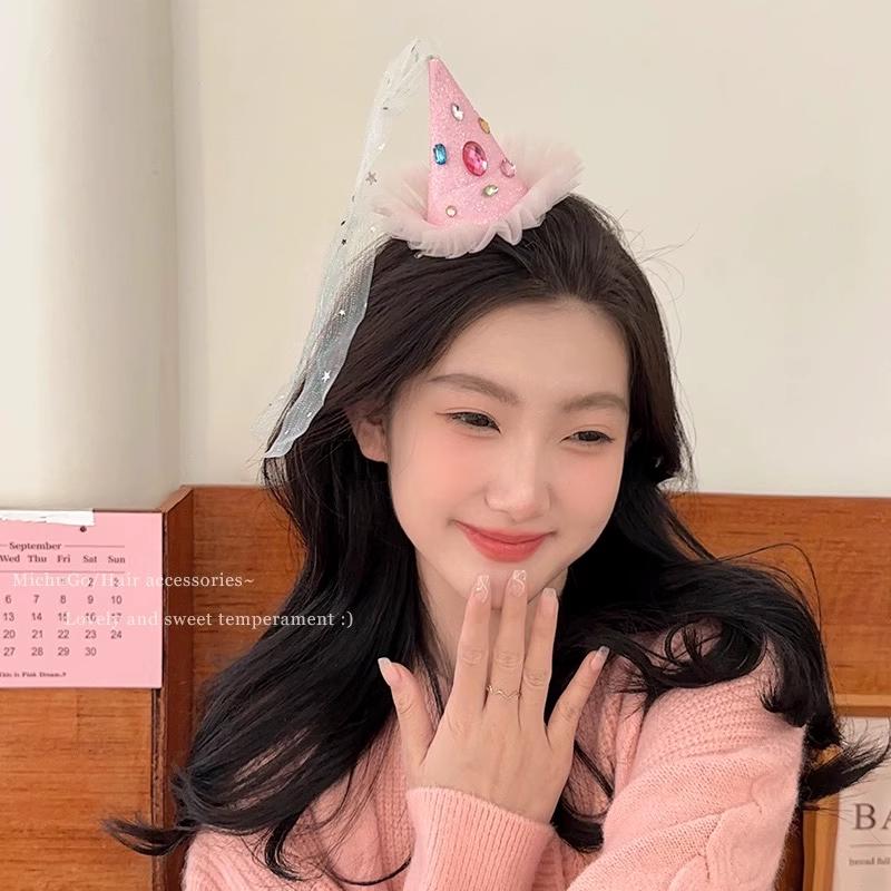 Princess Party Birthday Hat Feather Bow Hair Clip for Women - Photo Prop Headwear