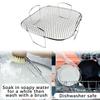 304 Stainless Steel Square Air Fryers Basket Insert Dishwasher Safe Grill Rack For Cooking Baking And Food Dehydration