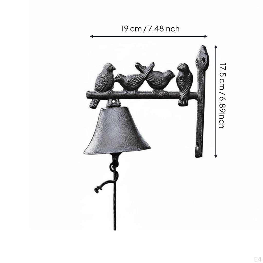 Rustic Cast Iron Chime Bell Decorative Wall Art Outdoor