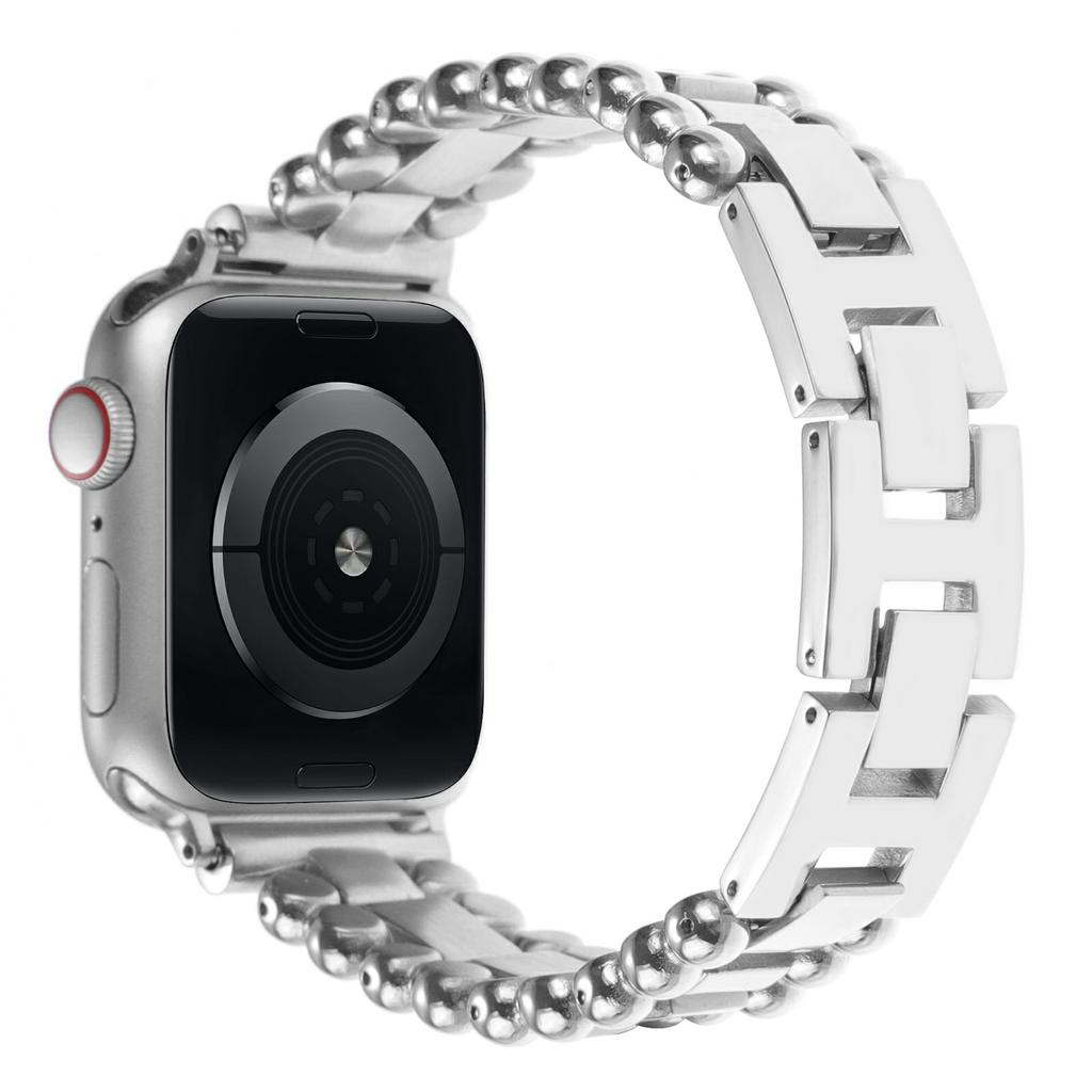 Watch Band for Apple Watch Ultra 3 2 1 49mm/Series 11 10 46mm/9 8 7 45mm/SE3 SE2 SE 6 5 4 44mm/3 2 1 42mm Side Beads Stainless Steel Wrist Strap