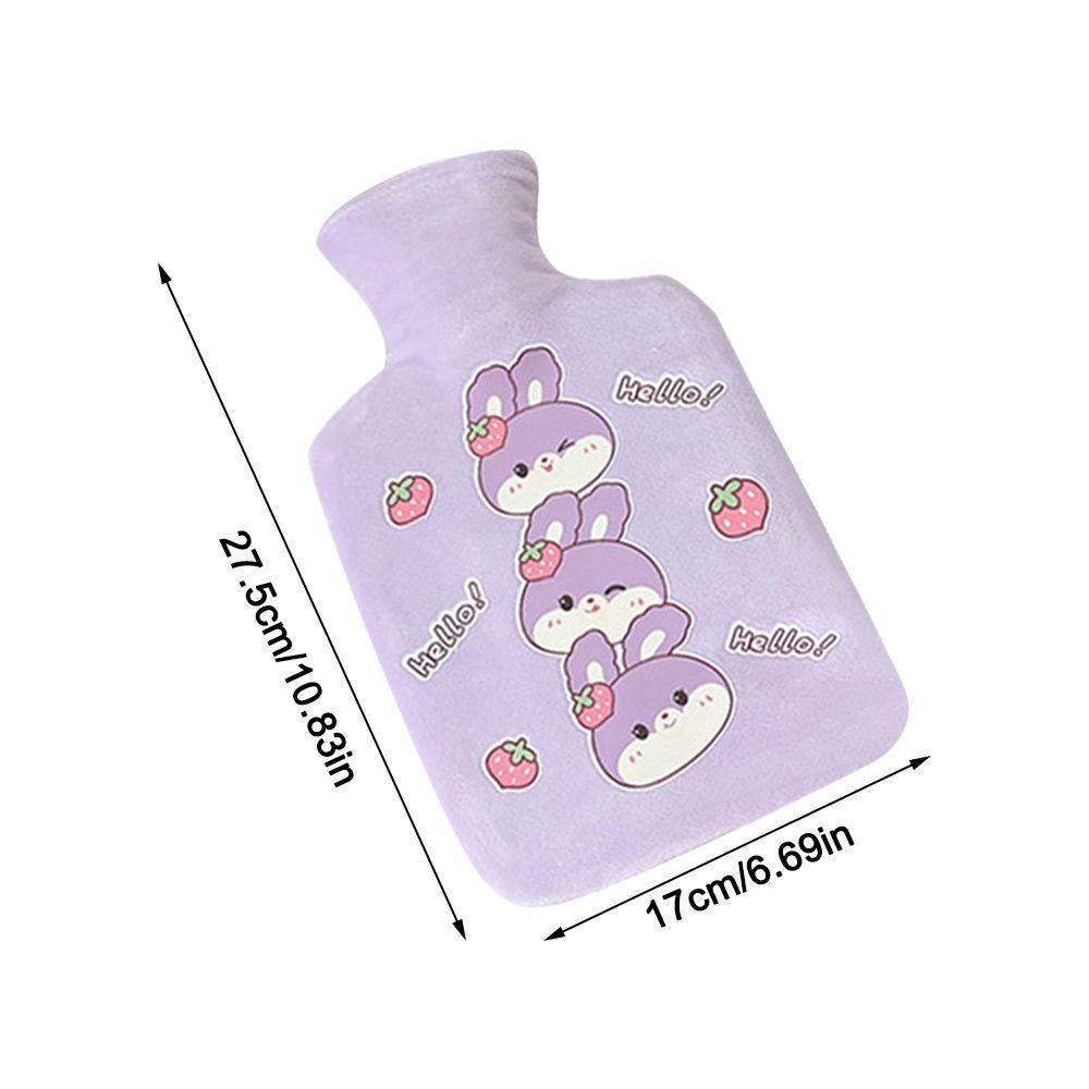 1000ML Plush Hot Water Bag Cartoon Rabbit Reusable Hand Warmer Comfortable Coldproof Hot Water Bottle Children Girls