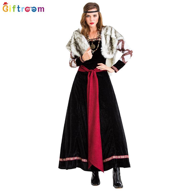 Polyester Vintage Beautiful Christmas And Halloween Dress For Womens Stage Outfits