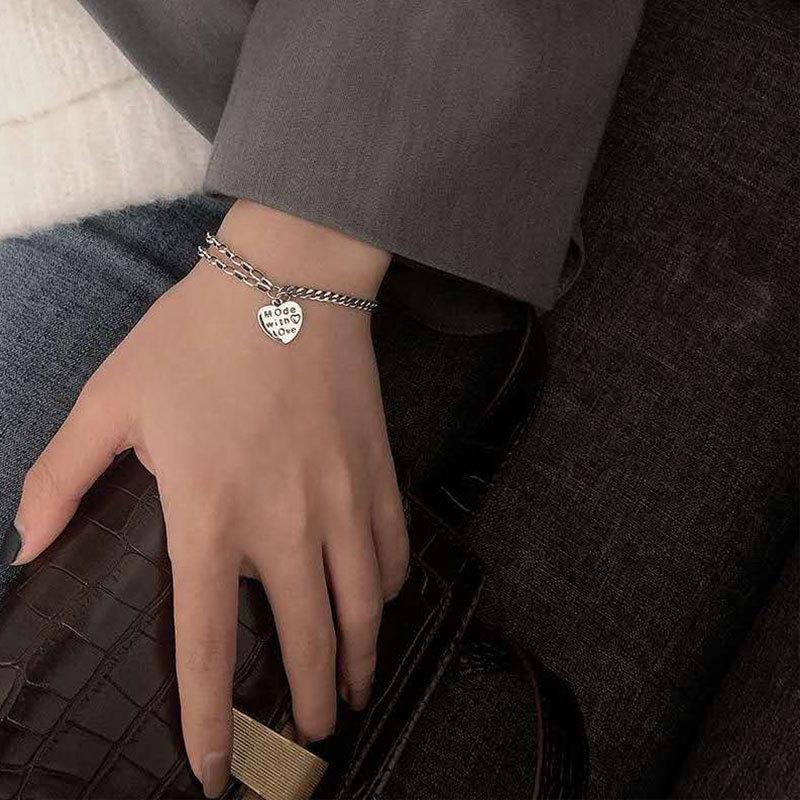 925 Silver Three-Layer Chain Circle Bracelet For Women Simple Exquisite Gift Wedding Accessories