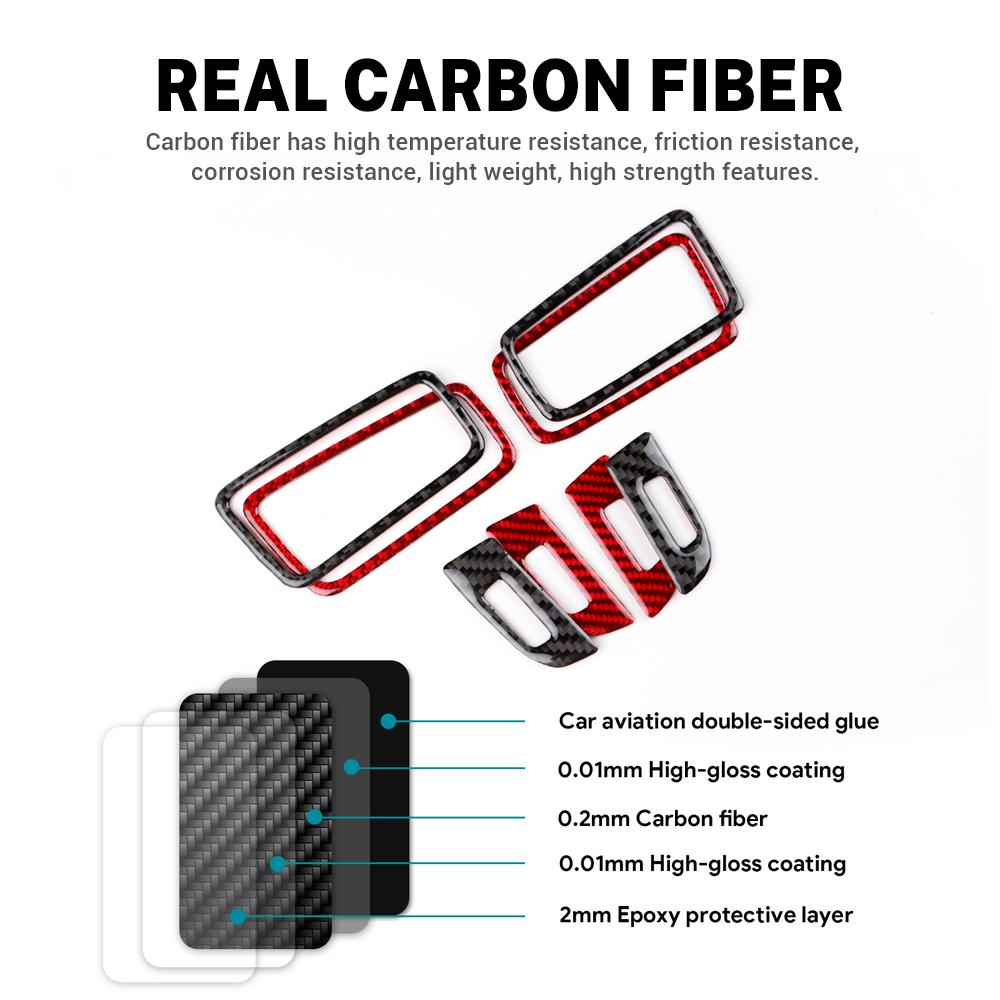 Carbon Fiber Style Air Outlet Trim for Toyota RAV4 XA50 2019-2025 LHD RHD Interior Sticker