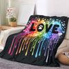 Rainbow Cute Claws LOVE Graffiti Flannel printed blanket suitable for all seasons suitable for living room office sofa travel