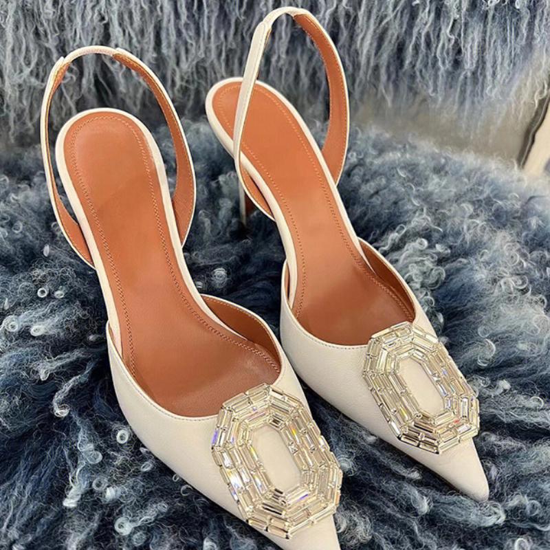 Sexy Luxury Women High Heels 2025 New Rhinestone Women Sandals Fashion Wedding Party Dress Shoe Designer Pointed Toe Women Pumps