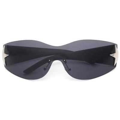 Sunglasses Women Men Warp Around 2000s Trendy Goggle Black Fashion Glasses