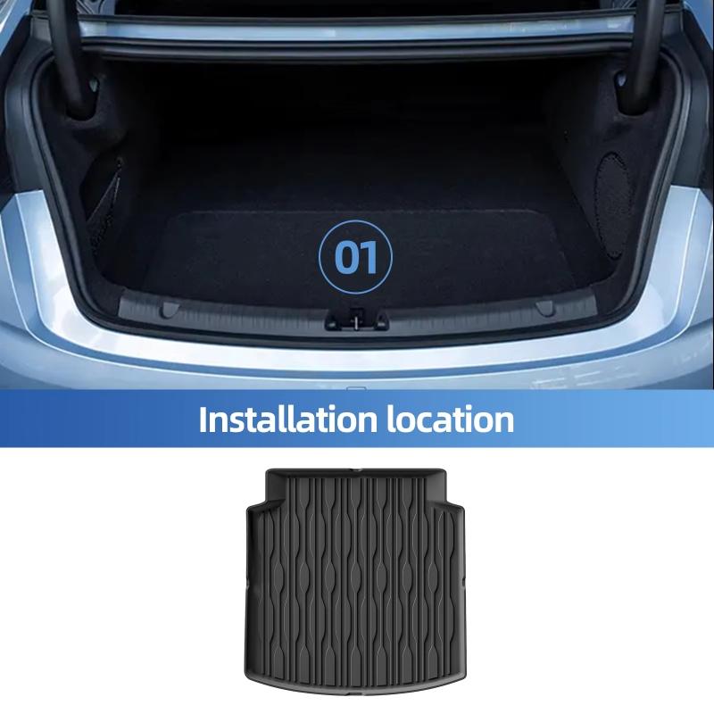 For BYD Seal Pure EV 2022-2025 Trunk Mat TPE 3D Odorless All Weather Car Floor Mats Cargo Liner Trunk Protective Pad Accessories