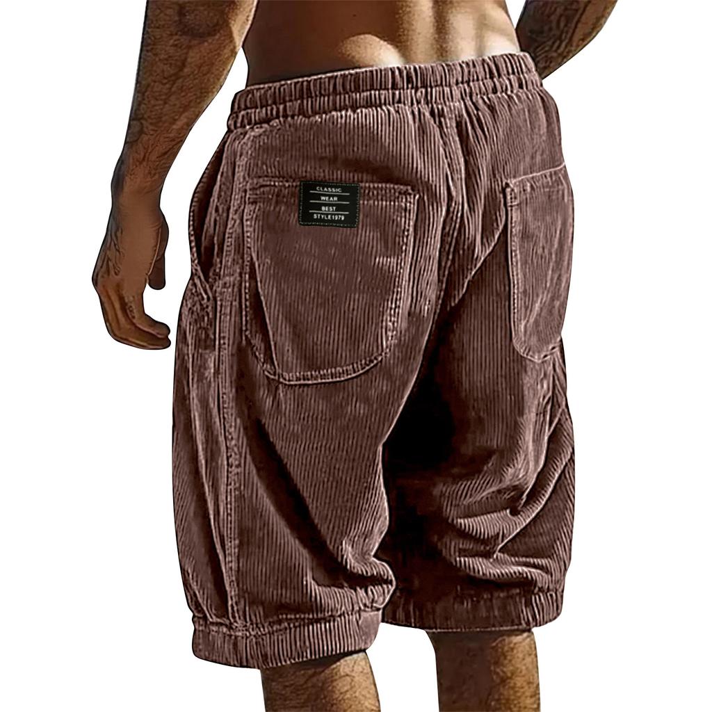 Men's Summer Striped Athletic Shorts Men's Multi-Pocket Casual Shorts
