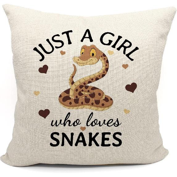 Mancheng-zi Snake Pillow Covers 18x18 - Snake Gifts for Girls, Decor for Home, Bedroom