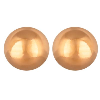 [R4860] - Pink Steel 'Balls' Earrings (gold Pink) - 3 Mm