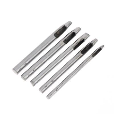 Leather Craft Hole Puncher Set 3 5pcs Steel Oval Shape Hollow Tool for DIY Repair Workshop