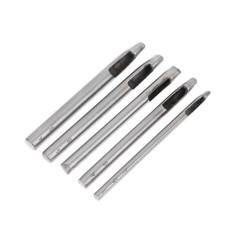 Professional Oval Shape Leather Hole Puncher 3/5pcs Steel Hollow Set For Handmade DIY Leather Belt Craft Projects