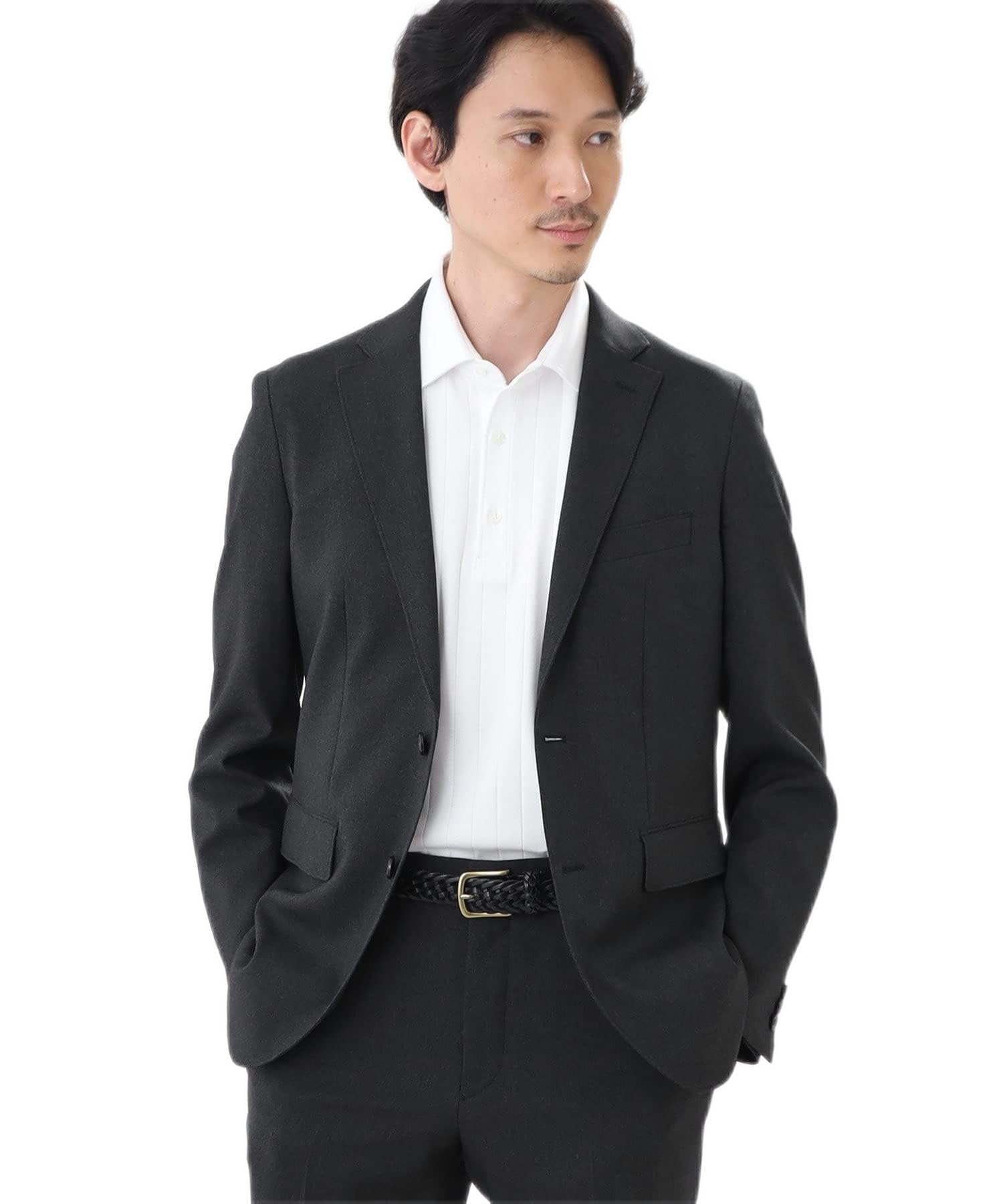 

Takeo Kikuchi Men s Melange Sharkskin Stretch Jacket (93141011), Deep Gray (015) 01 (S), ON/OFF/Suitable for Sets
