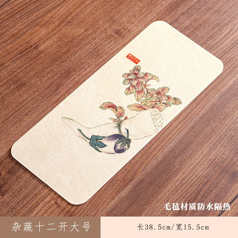 Miscellaneous Vegetables Rectangle Tea Table Mats Luxury Drink Coaster Household Dinner Table Cloth Mat Tea Ceremony Ornaments