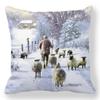 1 piece of Christmas Day party decoration pillowcase Winter Snowman animal print cushion suite room home decoration gift