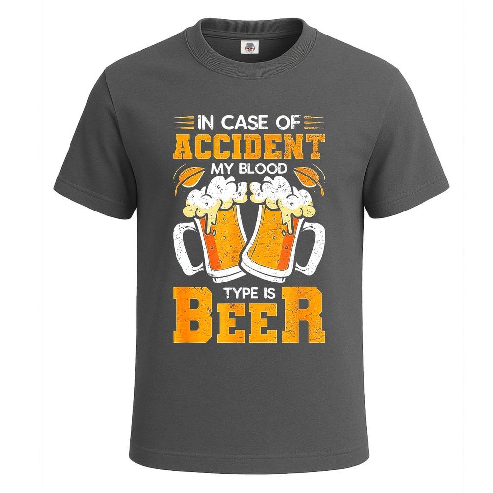 In Case of Accident My Blood Funny Party Mens Tshirt Novelty Gift Tee Top