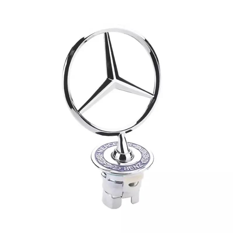

Car Sticker Metal Car Hood Badge Front Chrome Logo Hood Marking For Mercedes Benz C E S Class W204 W205 W212 W213 W211 W220 W222