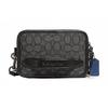 Charter Logo Embossed Iconic Pendant Monogram Small Leather And Fabric Square Shoulder Crossbody Bag Men Bags Black C3780-MI5
